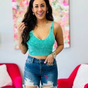 Judy blue fabulously frayed denim shorts plus 2xl